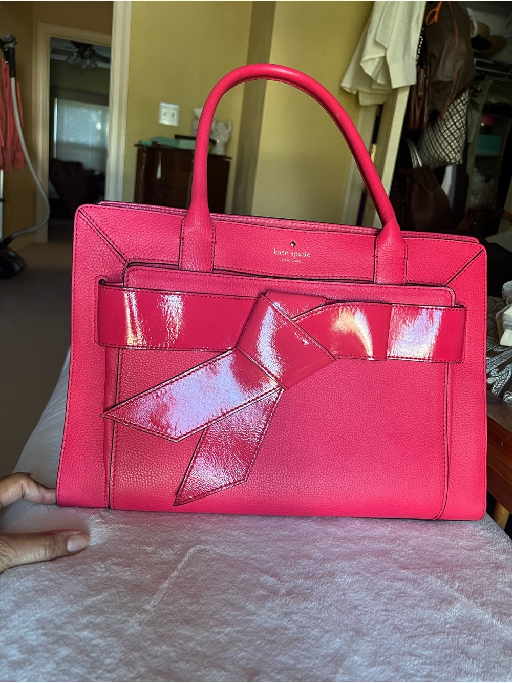 Kate Spade Hot Pink Patent Bow Satchel